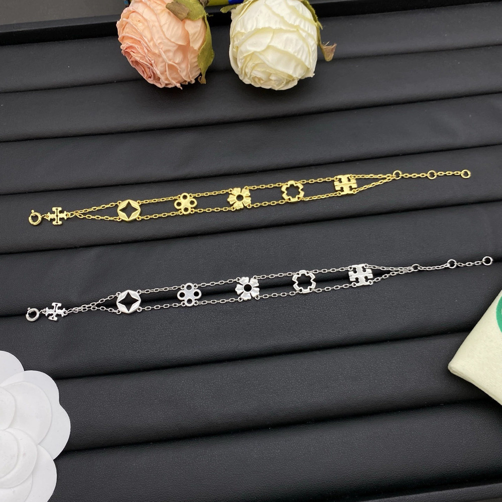 Tory Burch Multi Charm Double Layer Bracelet